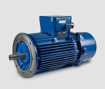 Motor CEMP Serie DB/DC (IC410), antiexplosivo (ATEX IIB/IIC, Ex d/Ex tb), protección IP66, eficiencia IE2, clase de temperatura T3-T6 (hasta 200kW). Certificado IECEx para zonas 1/21. Carcasa IEC tamaños 63-315, trifásico 1/2 velocidades.