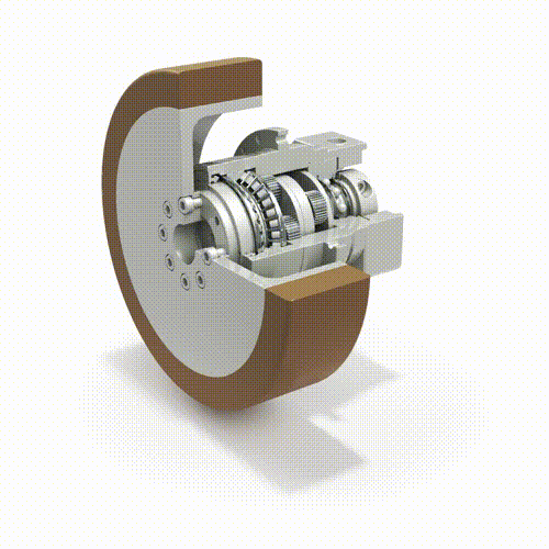 Motorreductor serie TQW con rueda integrada para AGV y AMR, compacto, resistente y apto para montaje directo en chasis