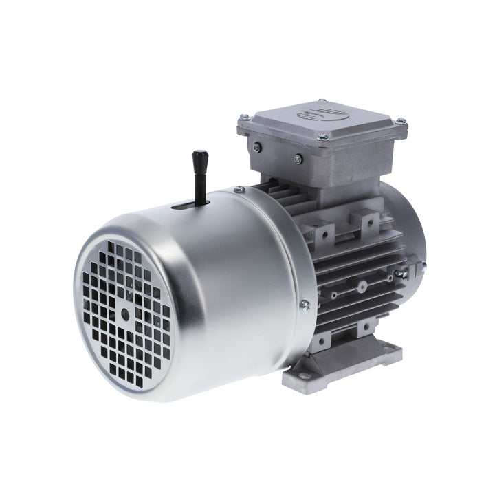 Motofreno trifásico TECHTOP con opciones de montaje B5, B14 o brida. Diseño flexible para integración en sistemas industriales