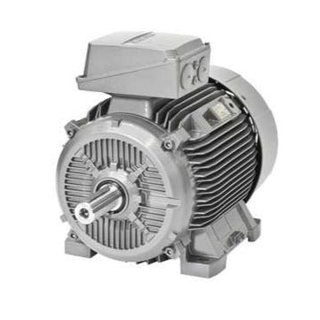 Motor trifásico Siemens con carcasa de hierro fundido, montaje B5/B14 y norma IEC 60034-30-1. Operación silenciosa y baja temperatura para aplicaciones industriales exigentes