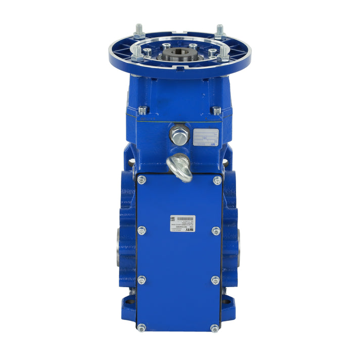 Motoreductor cónico-helicoidal italiano para aplicaciones industriales pesadas (hasta 390HP). Ideal para maquinaria que requiere alta precisión y torque